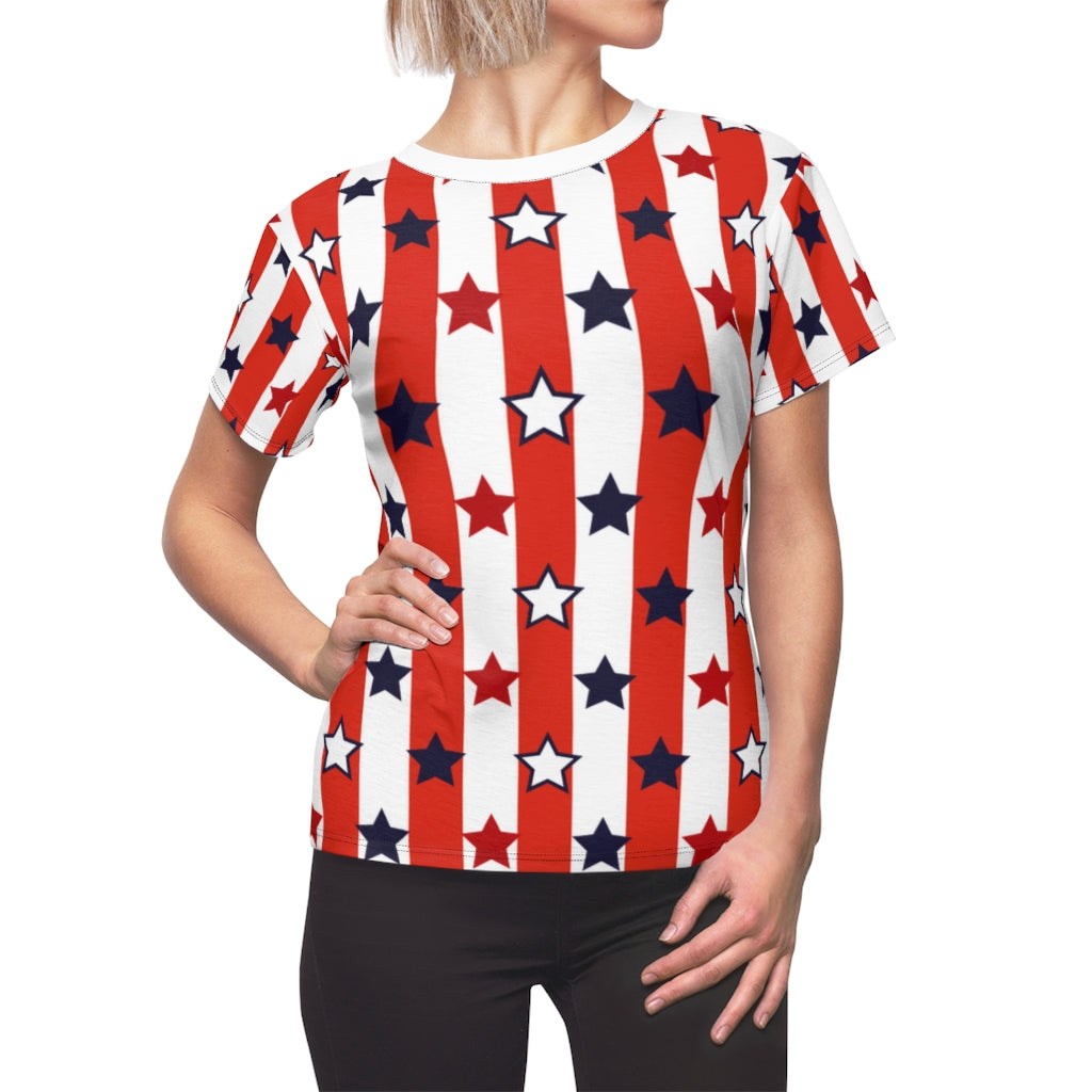 Stars On Stripes Women's AOP Cut & Sew Tee TeeSpect