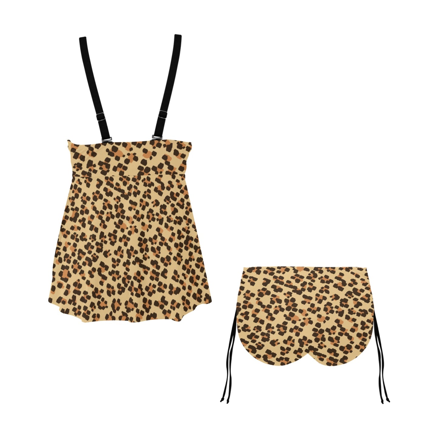 Vestido de baño con cordón de leopardo en el pecho