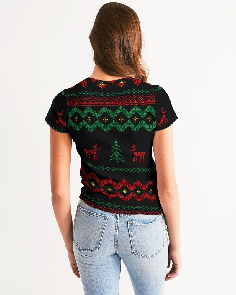 Christmas Merry Sweatshirt (Sweater) Black Women's Tee TeeSpect