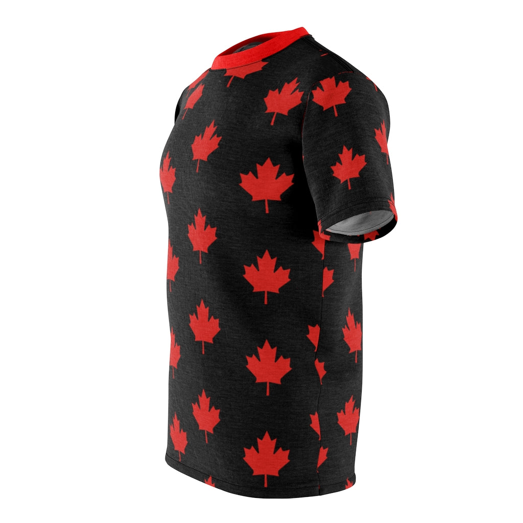 All Maple-Leafed Out Unisex AOP Cut & Sew Tee Black TeeSpect