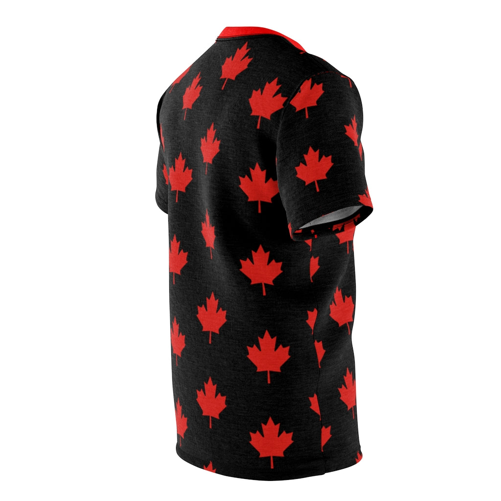 All Maple-Leafed Out Unisex AOP Cut & Sew Tee Black TeeSpect
