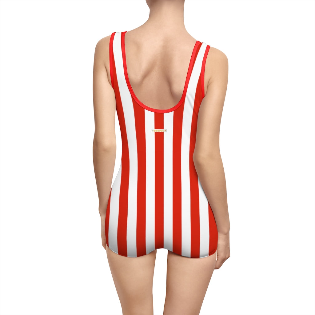 Striped Red Women's Vintage Swimsuit TeeSpect