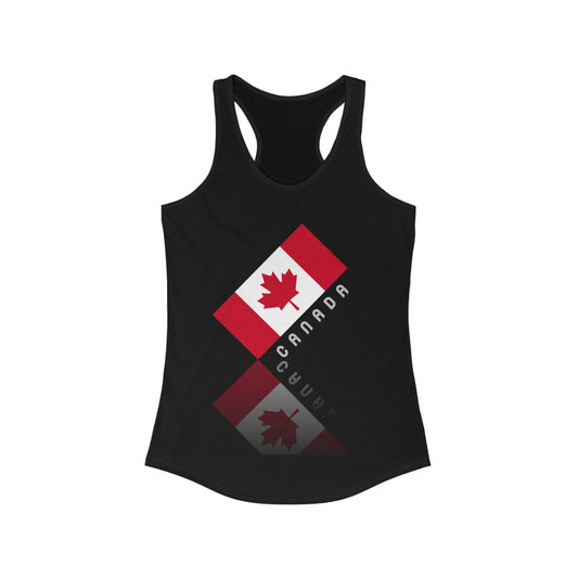 Women's Elegant Maple Leaf Canada Ideal Racerback Tank TeeSpect