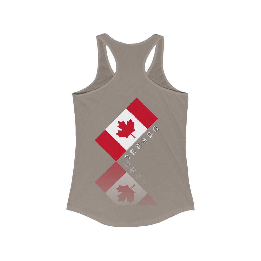 Women's Elegant Maple Leaf Canada Ideal Racerback Tank TeeSpect