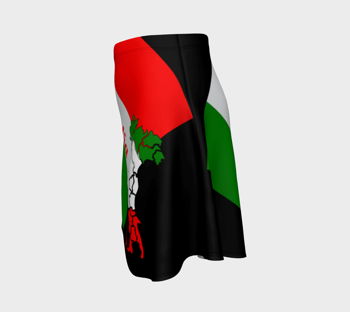Elegant Italia - Italy Flag And Map Flare Skirt TeeSpect