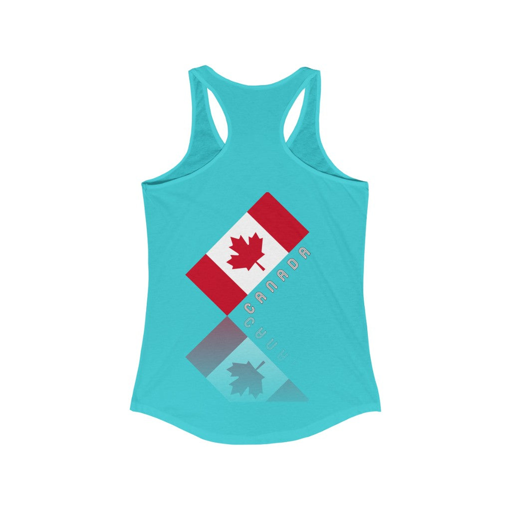 Women's Elegant Maple Leaf Canada Ideal Racerback Tank TeeSpect