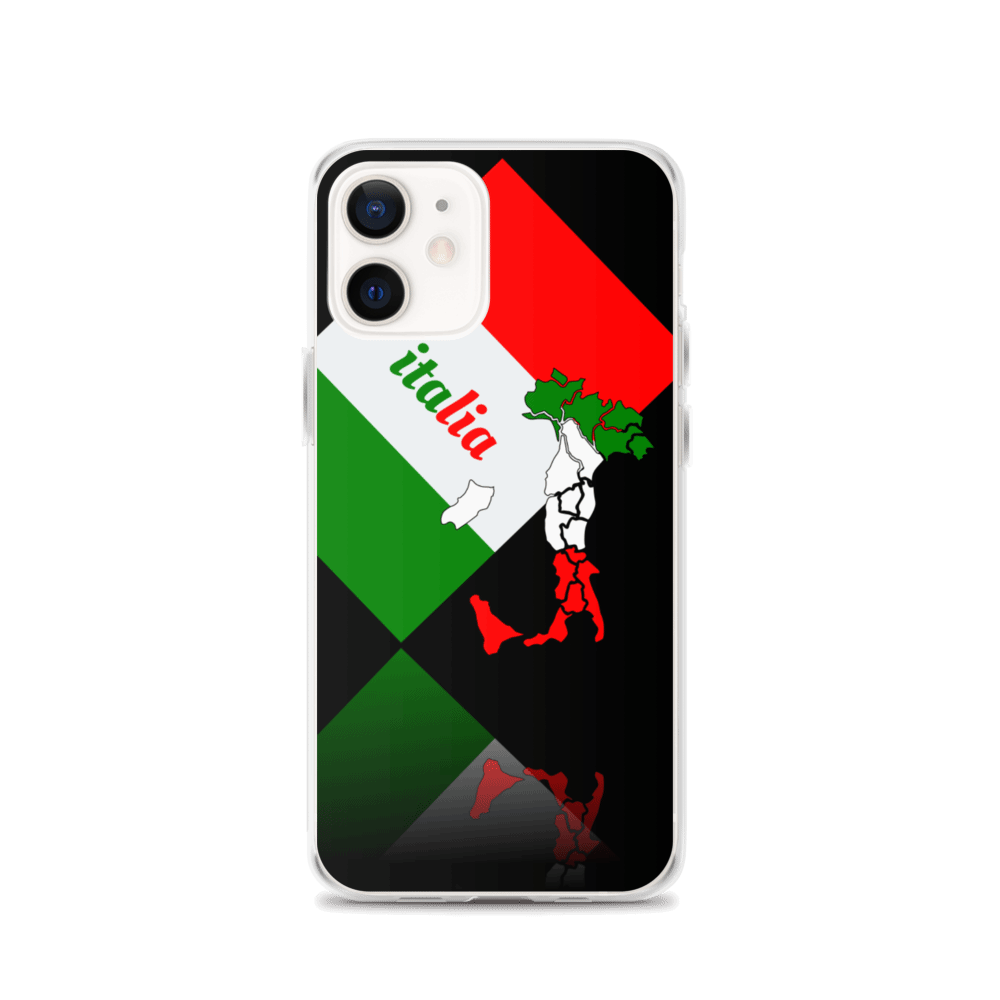 Elegant Italia - Italy Flag And Map iPhone Black Case TeeSpect