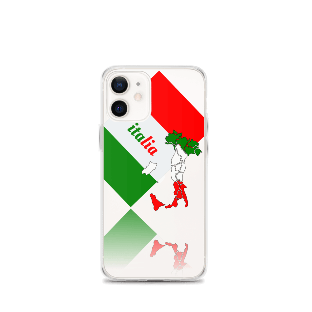 Elegant Italia - Italy Flag And Map Clear iPhone Case TeeSpect