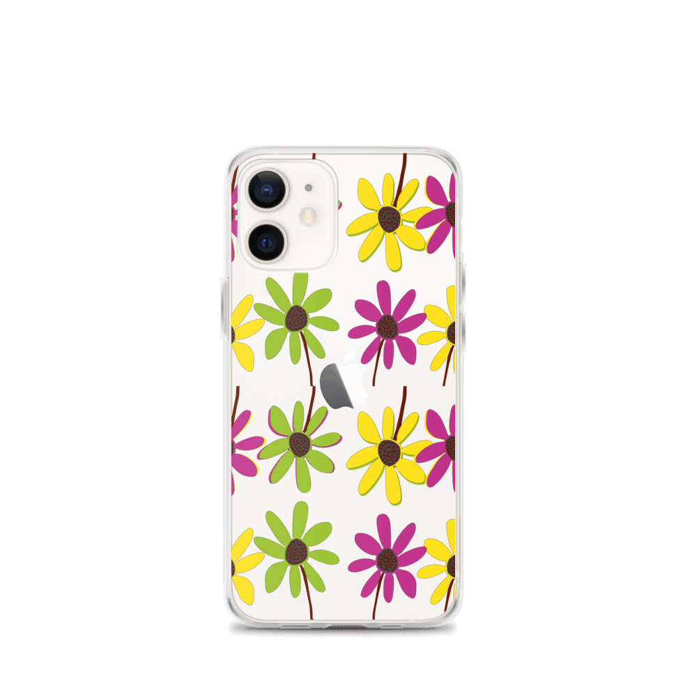 iPhone Colourful Hand Drawn Flower Petals Clear Case TeeSpect