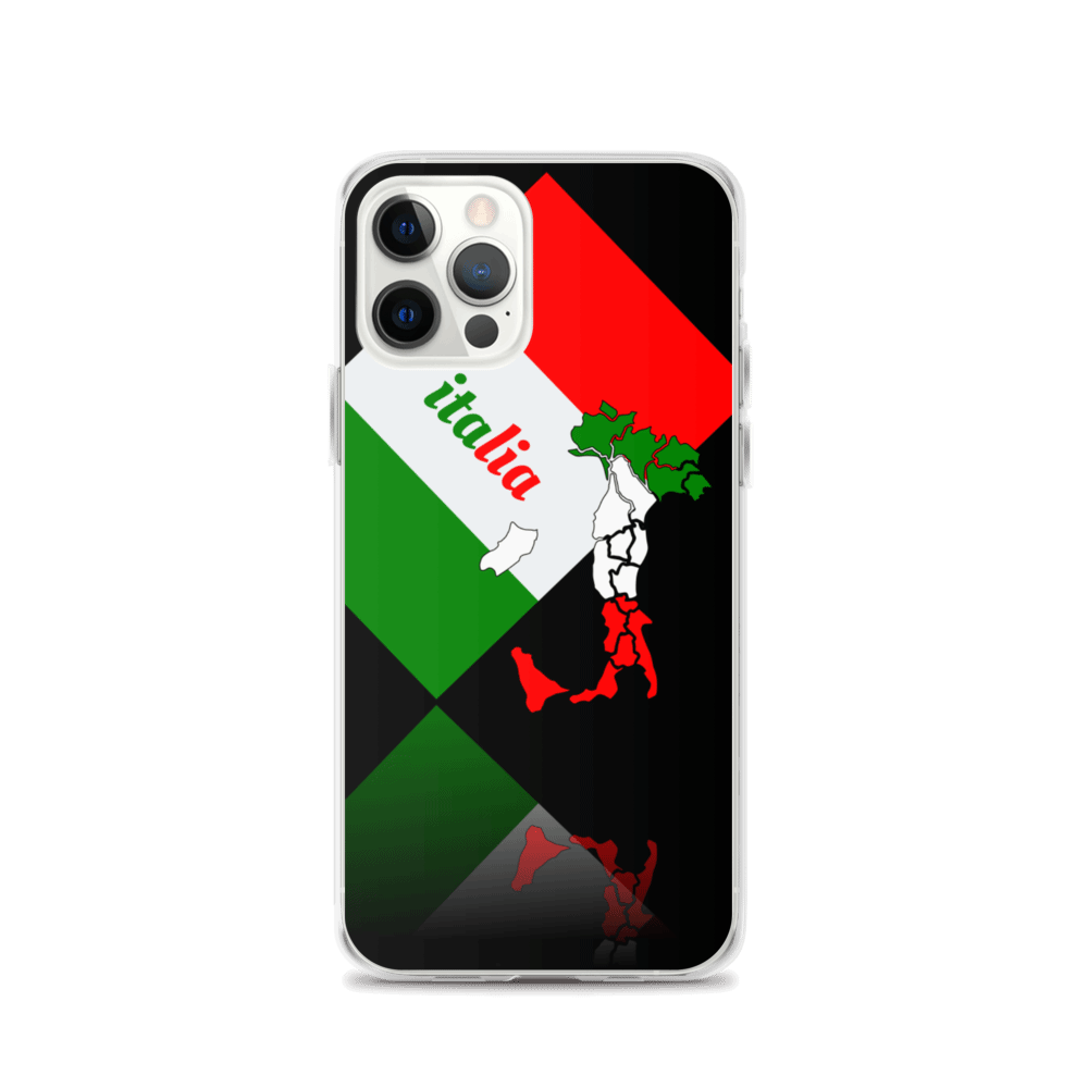 Elegant Italia - Italy Flag And Map iPhone Black Case TeeSpect