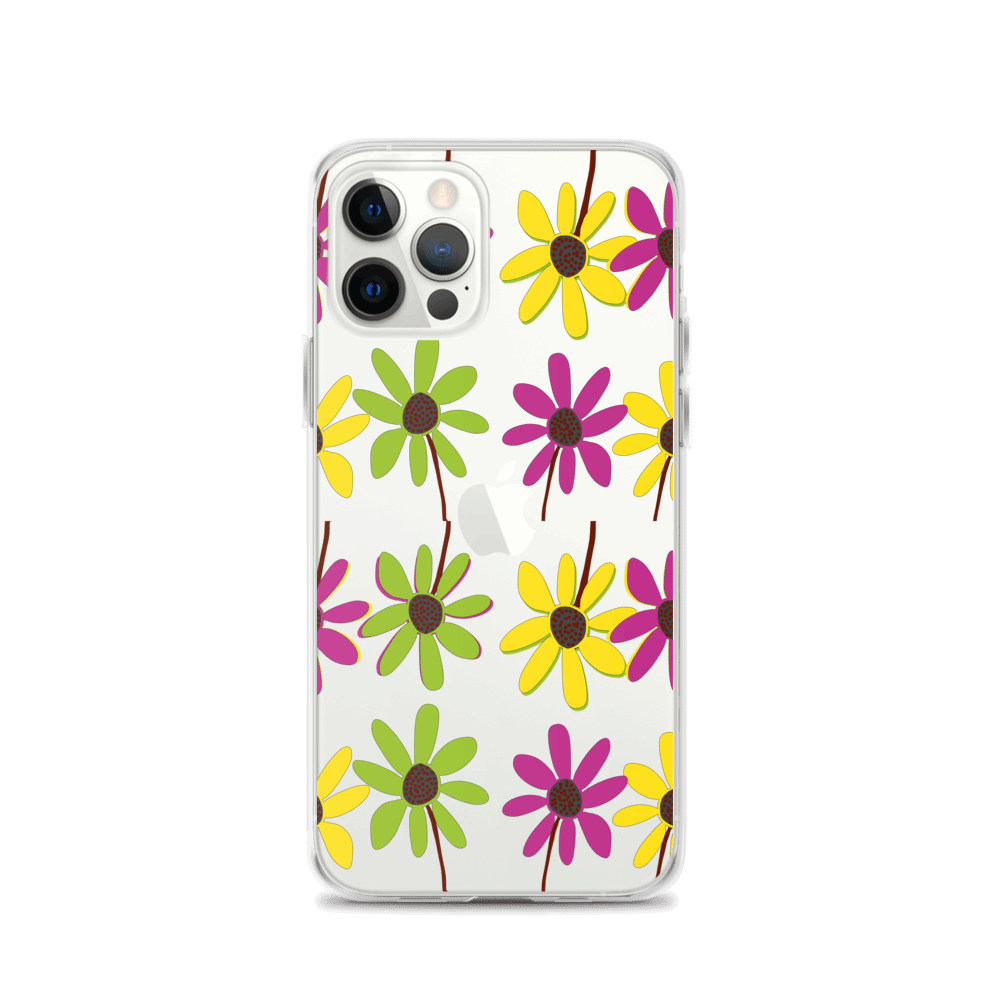 iPhone Colourful Hand Drawn Flower Petals Clear Case TeeSpect