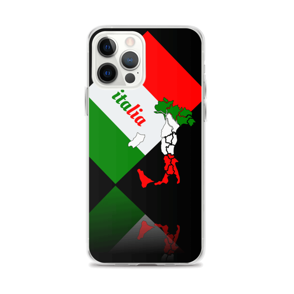 Elegant Italia - Italy Flag And Map iPhone Black Case TeeSpect