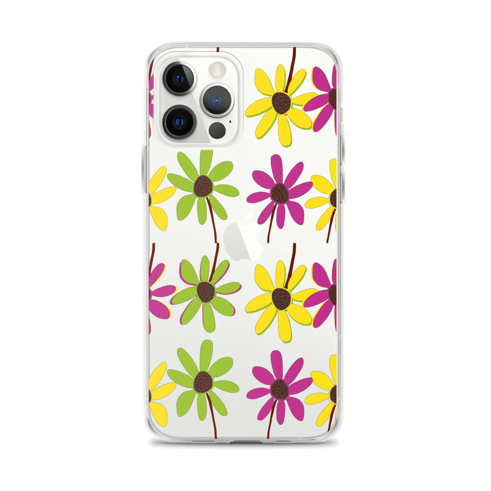 iPhone Colourful Hand Drawn Flower Petals Clear Case TeeSpect