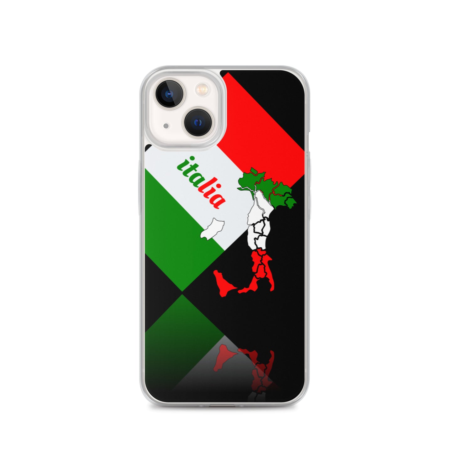 Elegant Italia - Italy Flag And Map iPhone Black Case TeeSpect