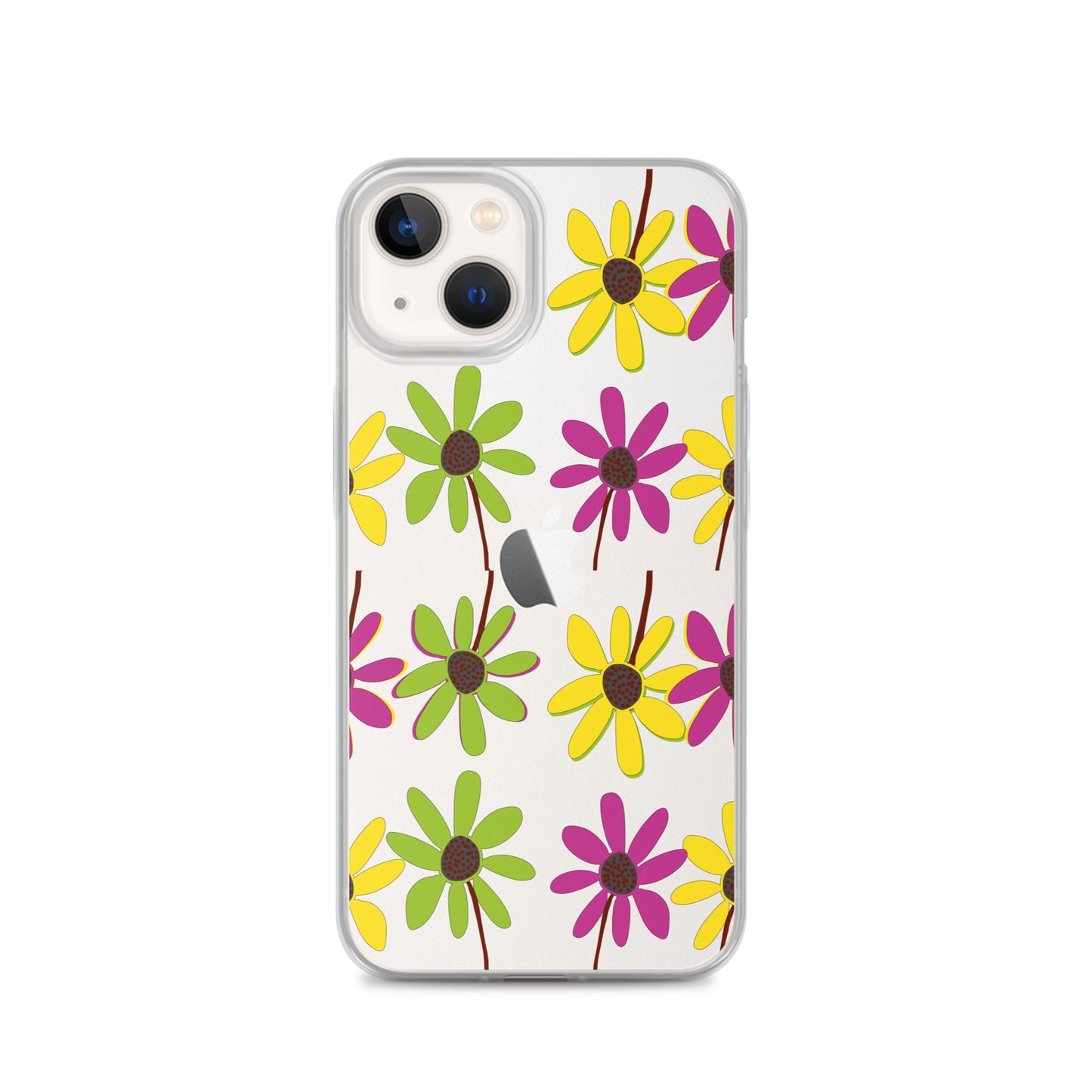 iPhone Colourful Hand Drawn Flower Petals Clear Case TeeSpect