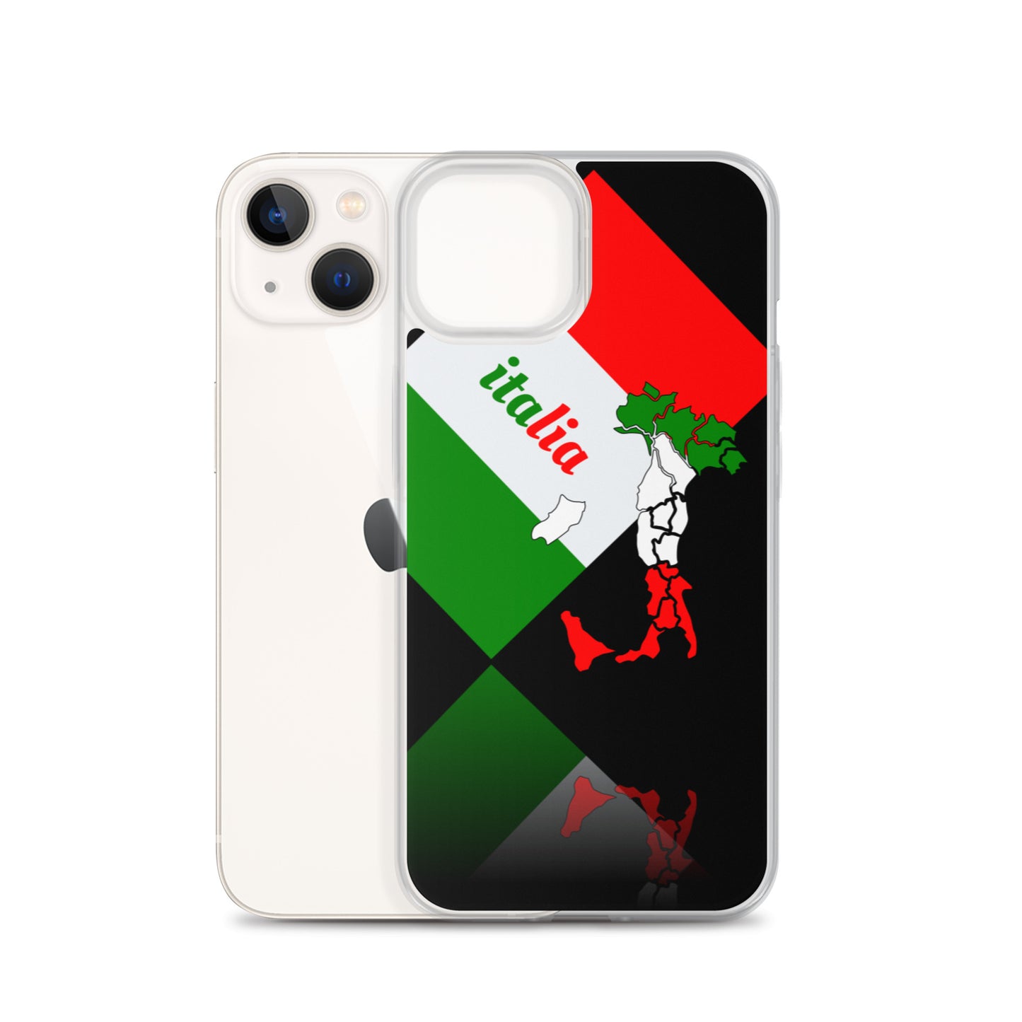 Elegant Italia - Italy Flag And Map iPhone Black Case TeeSpect