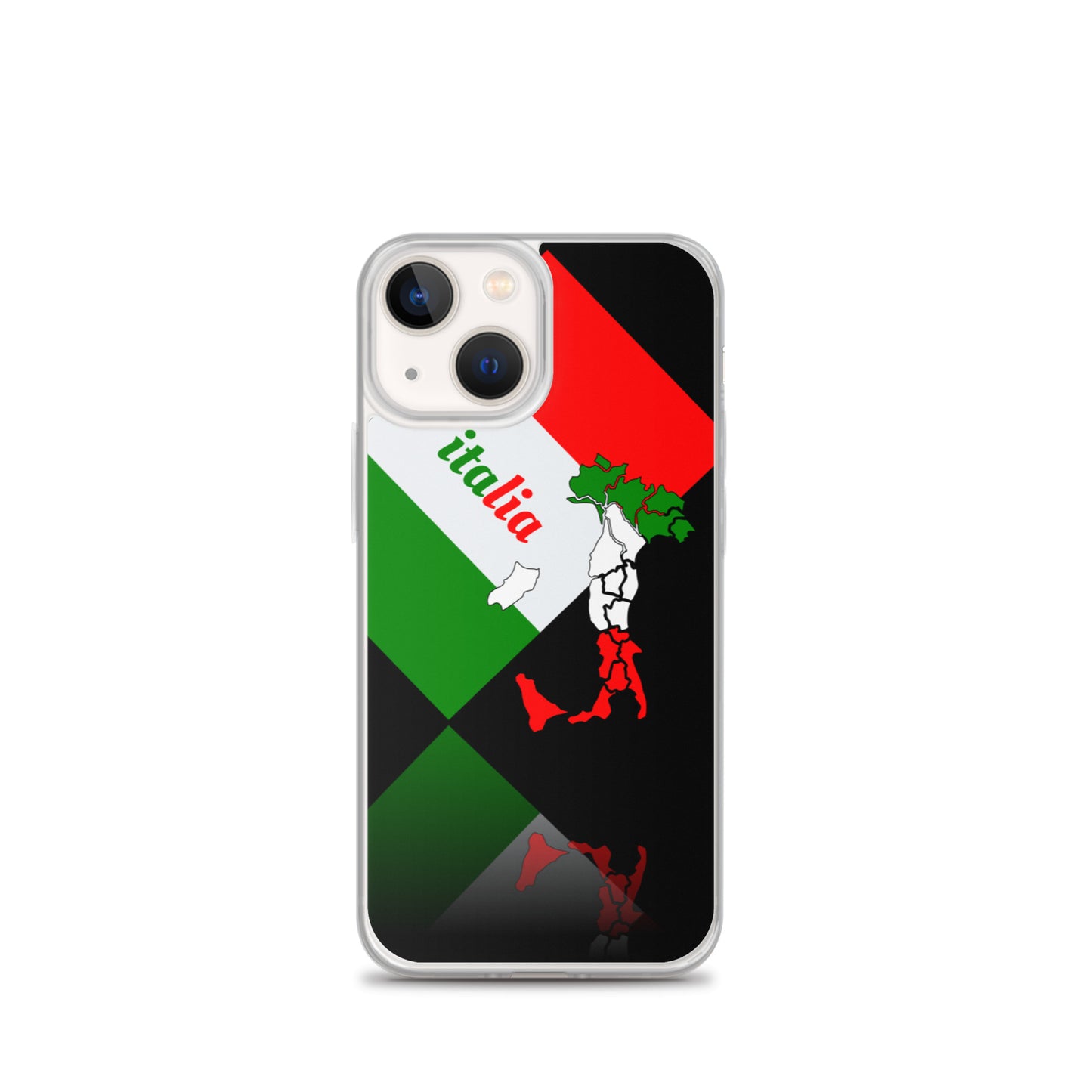 Elegant Italia - Italy Flag And Map iPhone Black Case TeeSpect