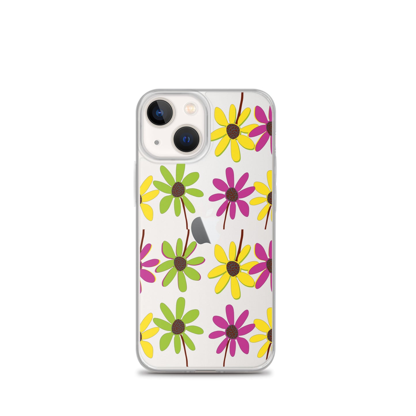 iPhone Colourful Hand Drawn Flower Petals Clear Case TeeSpect
