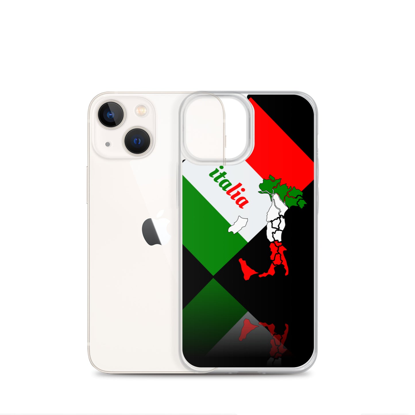 Elegant Italia - Italy Flag And Map iPhone Black Case TeeSpect