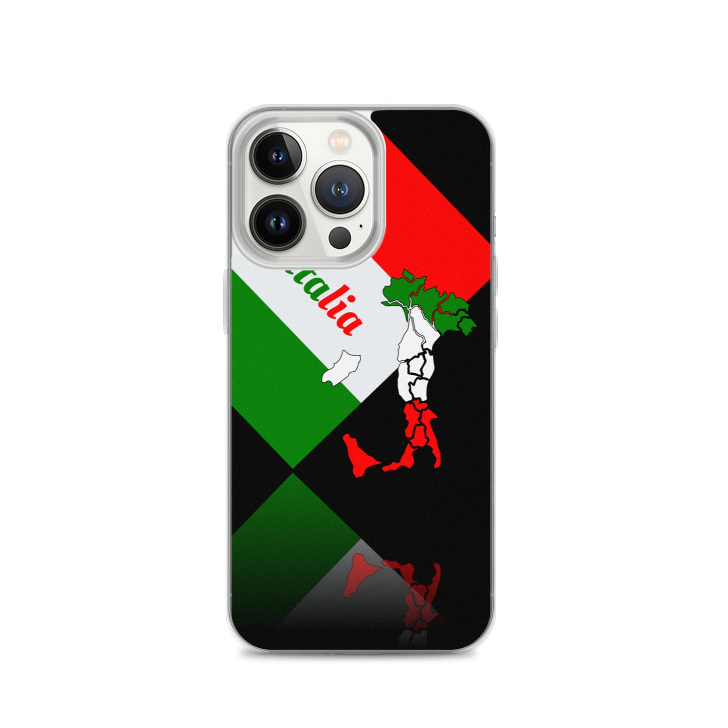 Elegant Italia - Italy Flag And Map iPhone Black Case TeeSpect