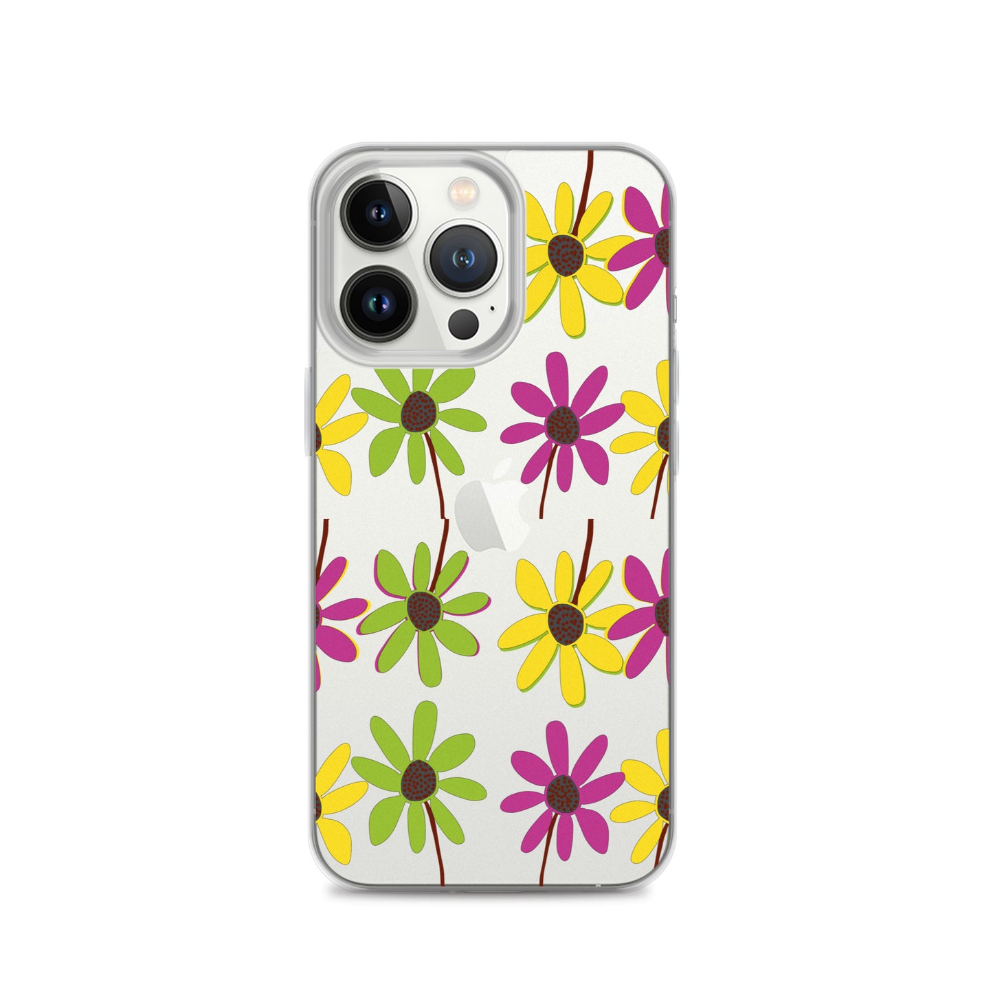 iPhone Colourful Hand Drawn Flower Petals Clear Case TeeSpect