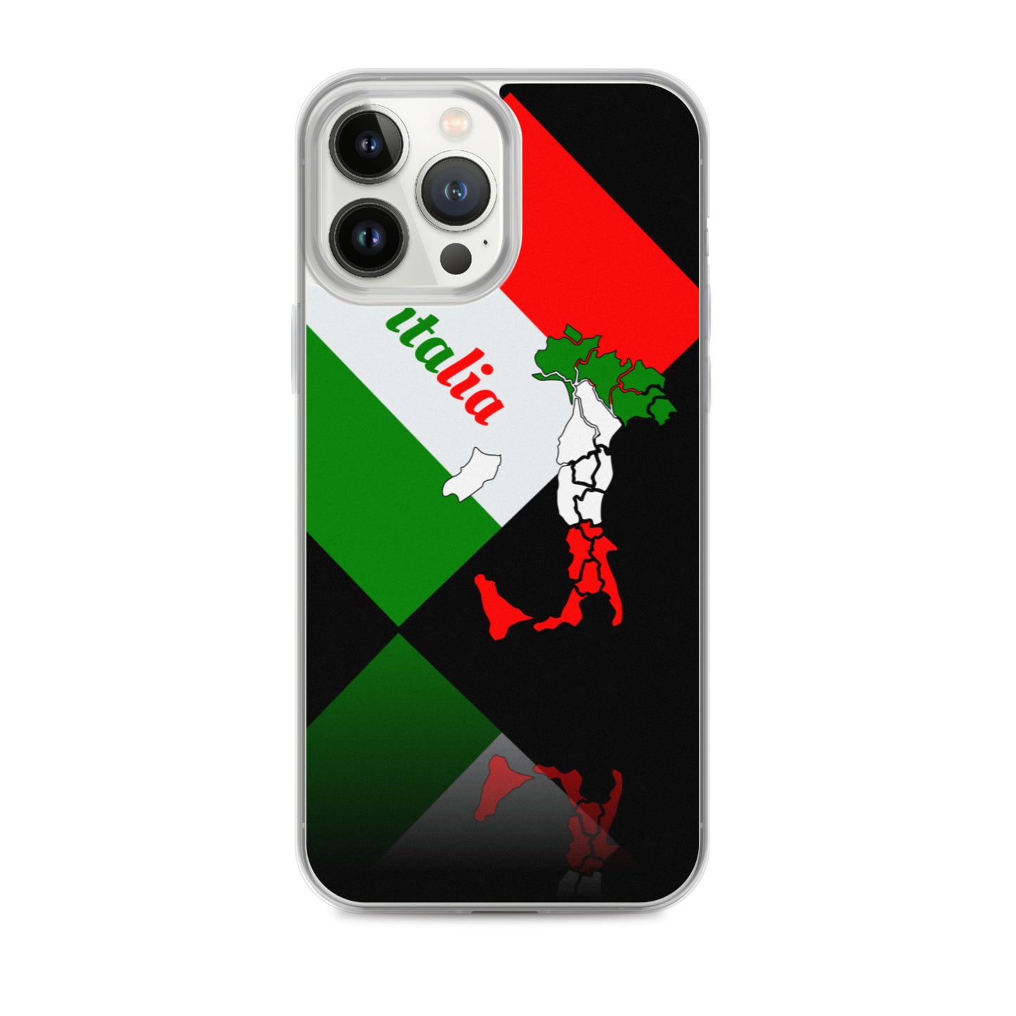 Elegant Italia - Italy Flag And Map iPhone Black Case TeeSpect