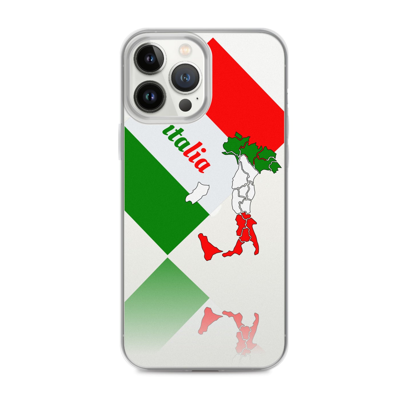 Elegant Italia - Italy Flag And Map Clear iPhone Case TeeSpect