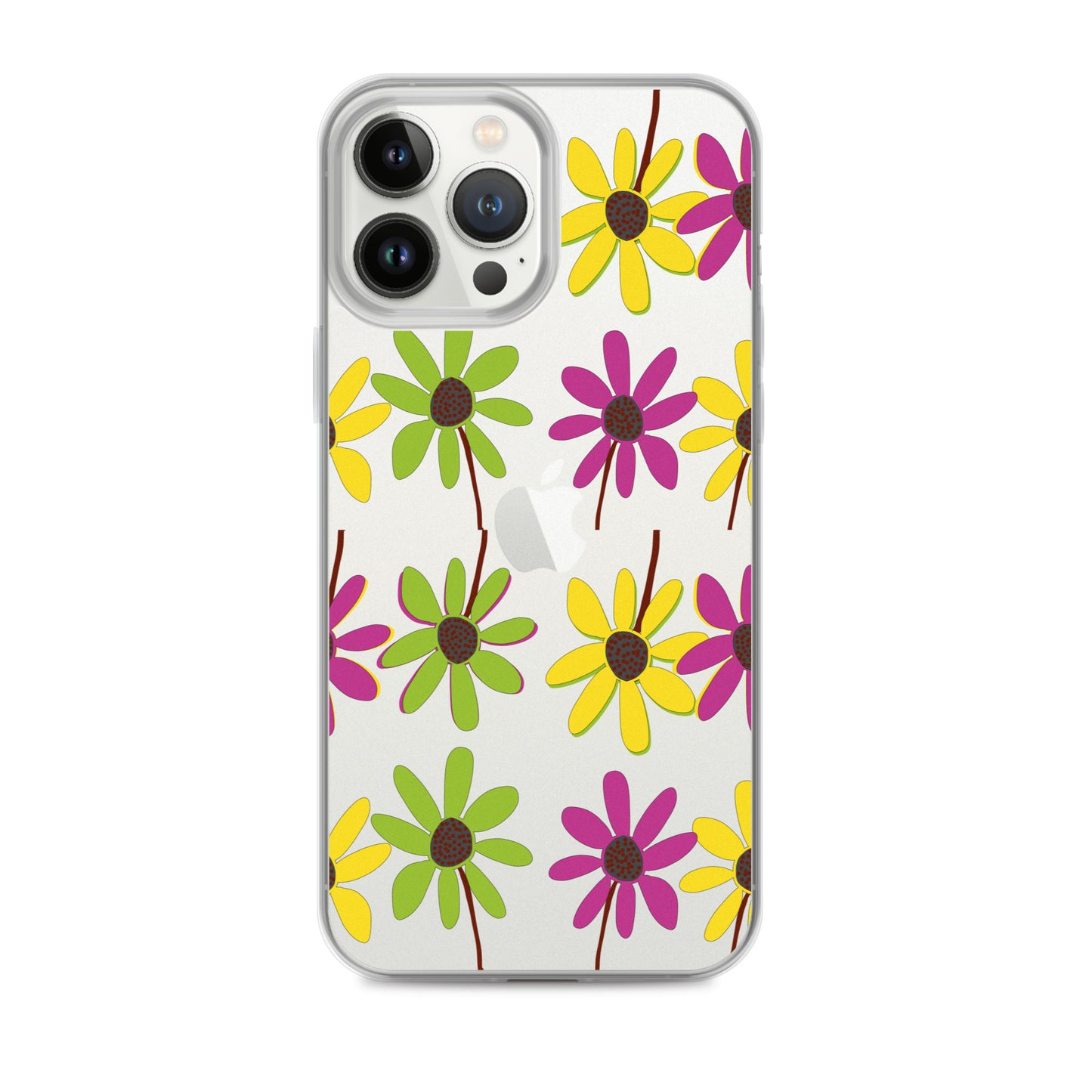 iPhone Colourful Hand Drawn Flower Petals Clear Case TeeSpect