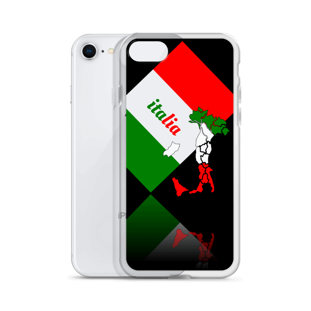 Elegant Italia - Italy Flag And Map iPhone Black Case TeeSpect