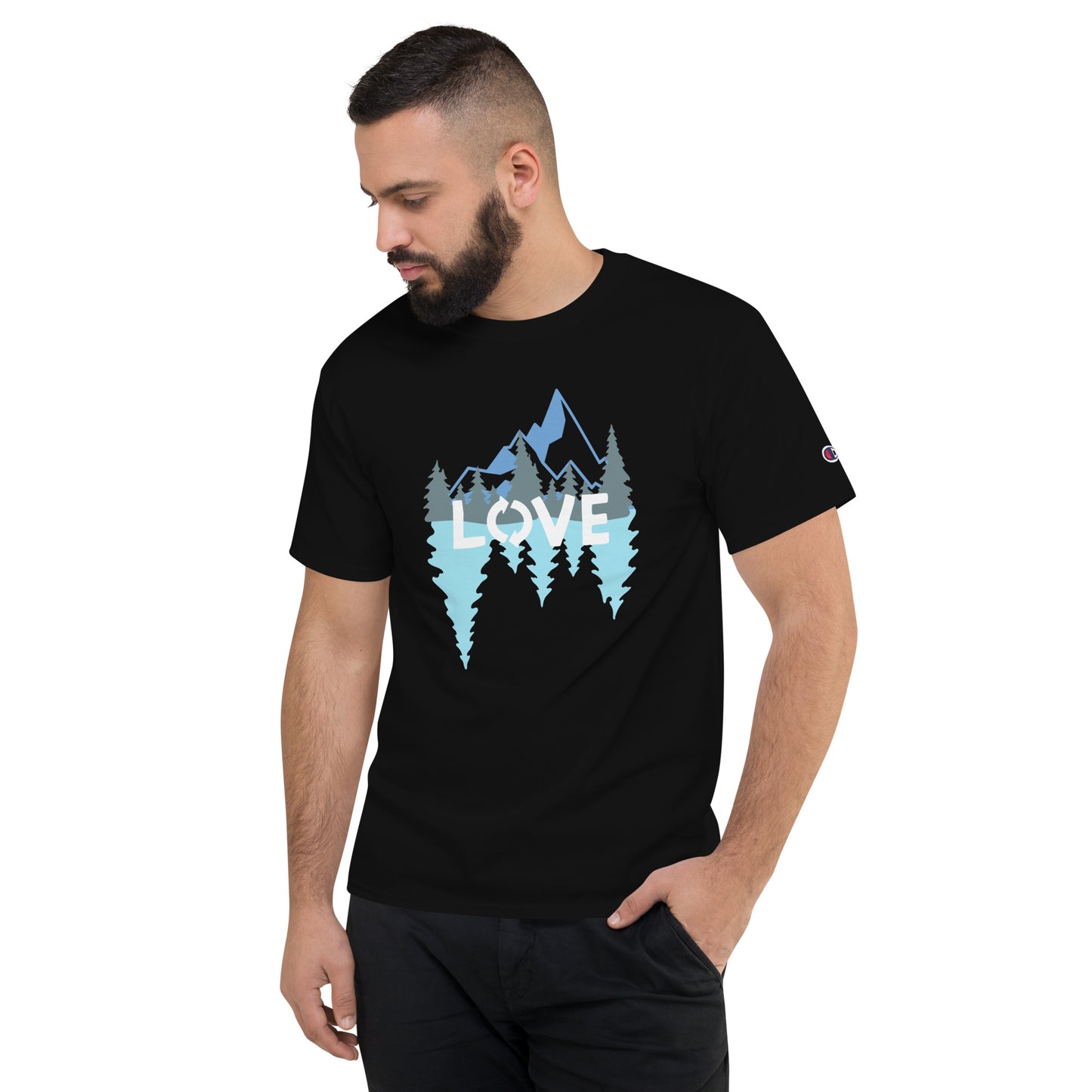LOVE Nature Mountains Men's Champion T-Shirt TeeSpect