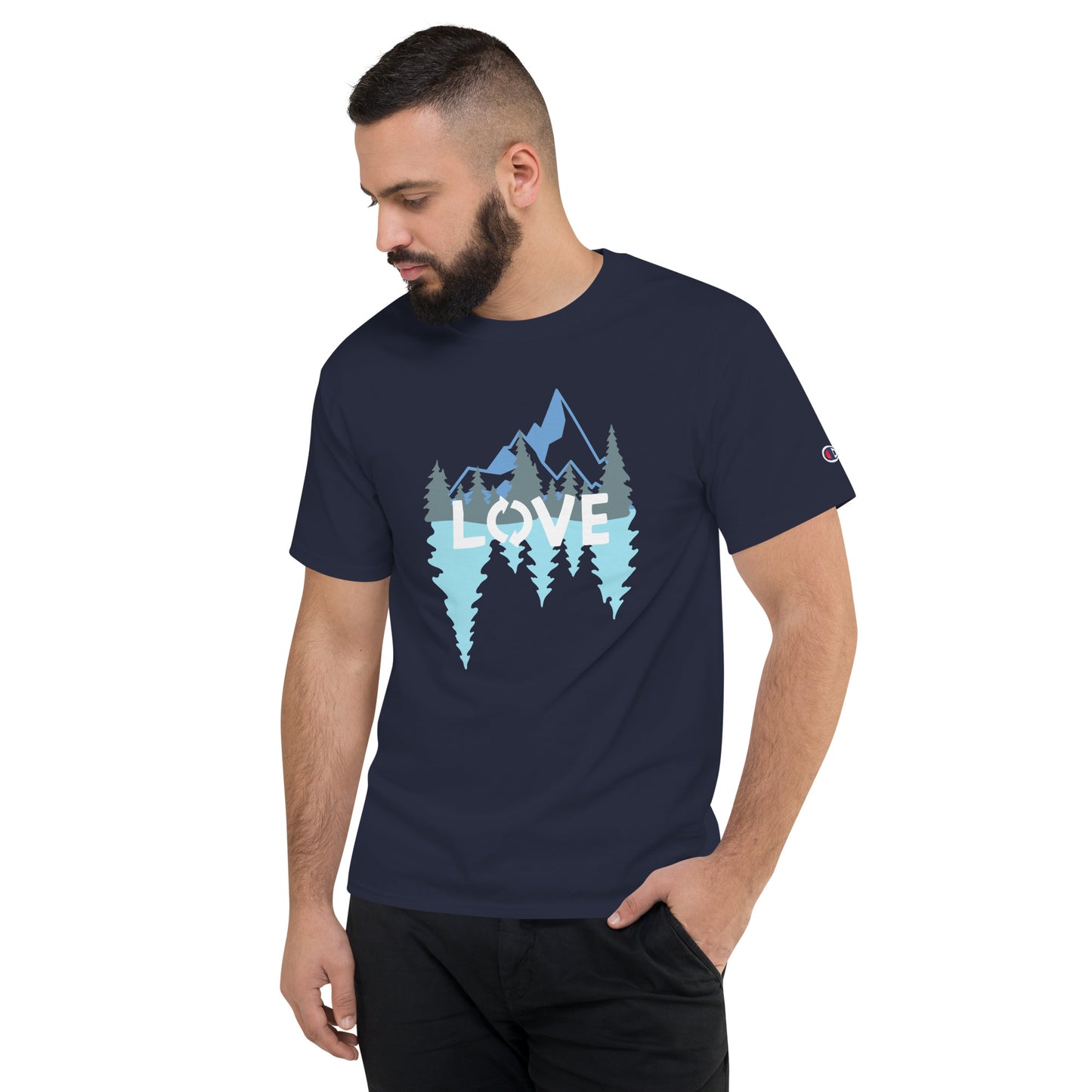 LOVE Nature Mountains Men's Champion T-Shirt TeeSpect
