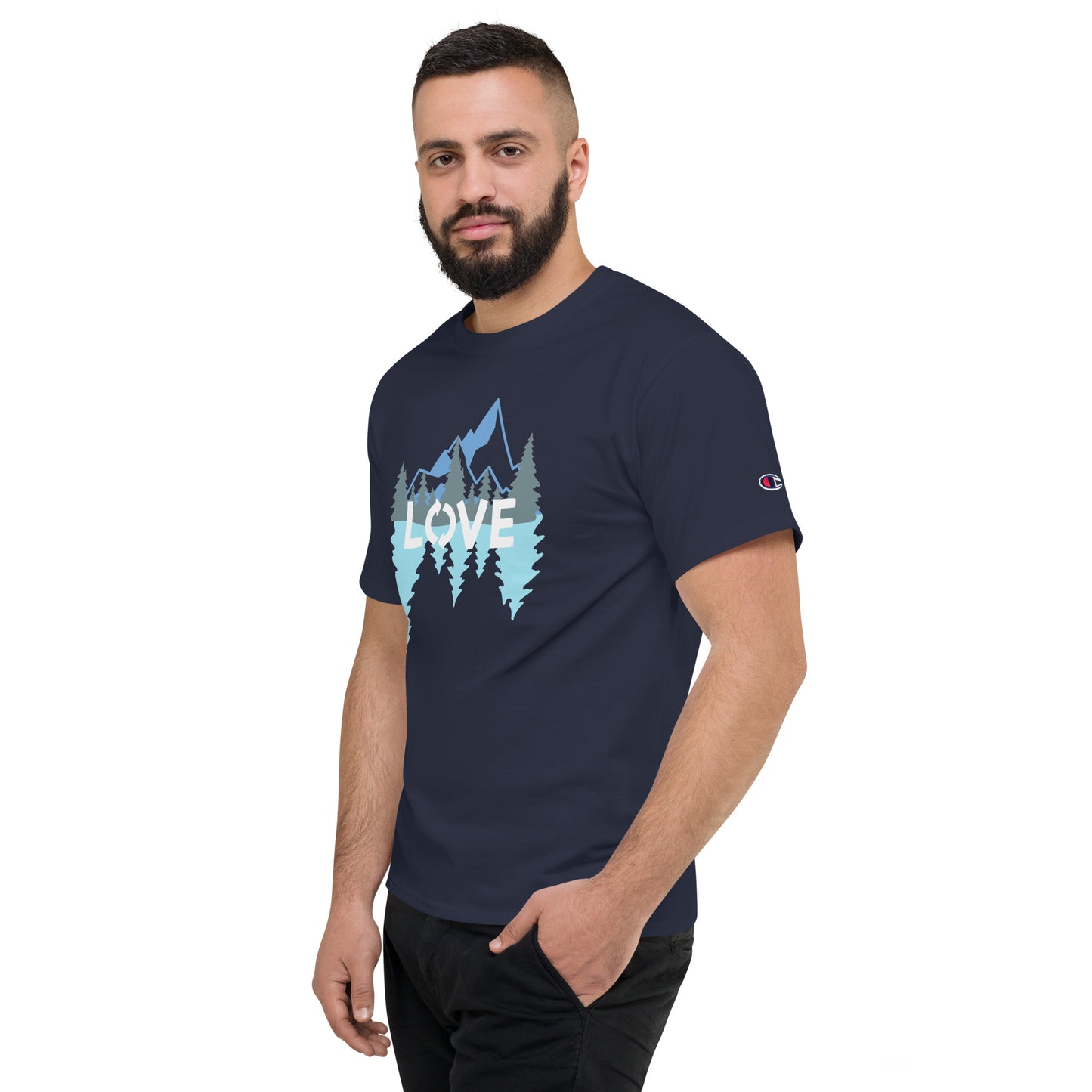 LOVE Nature Mountains Men's Champion T-Shirt TeeSpect