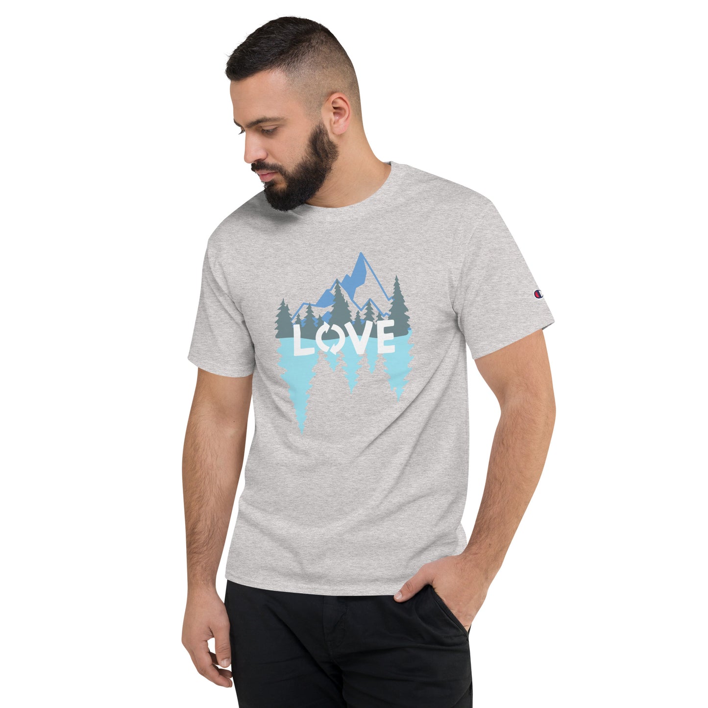 LOVE Nature Mountains Men's Champion T-Shirt TeeSpect