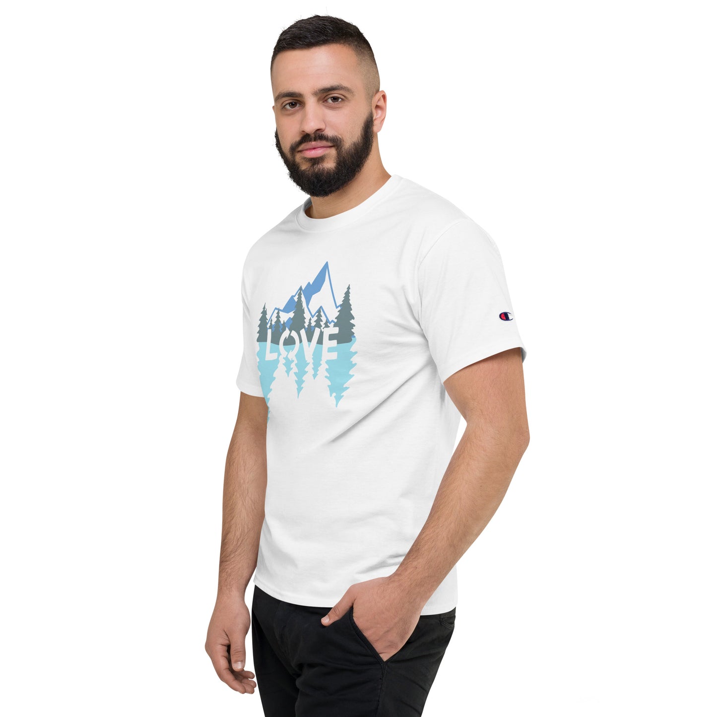 LOVE Nature Mountains Men's Champion T-Shirt TeeSpect