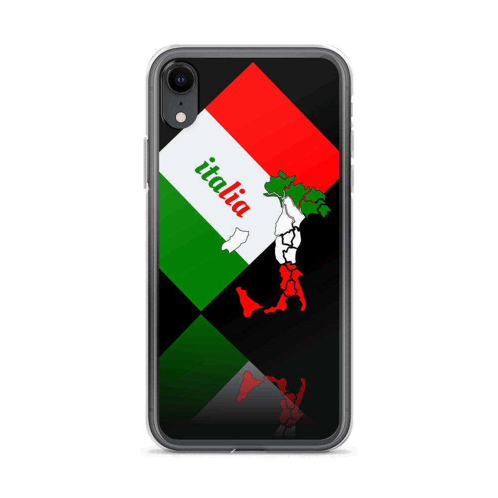 Elegant Italia - Italy Flag And Map iPhone Black Case TeeSpect