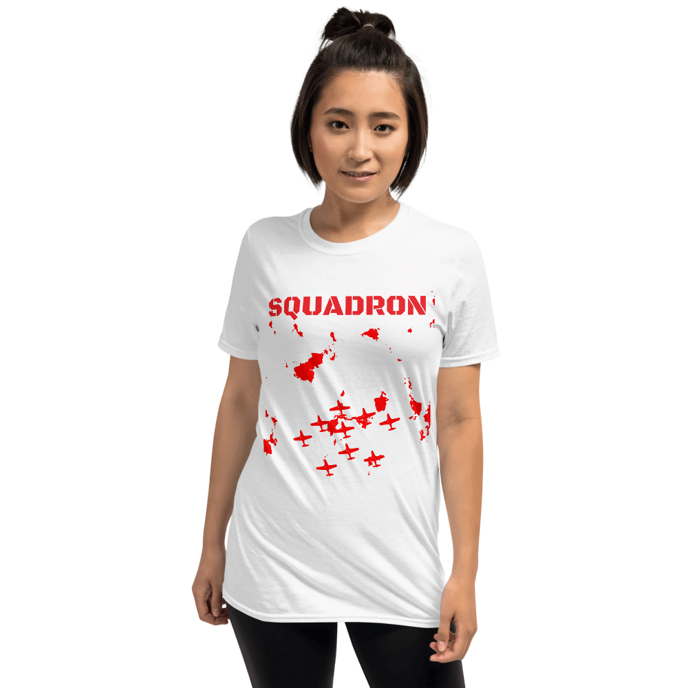Custom Text Fighter Plane Squadron Personalized Unisex Basic Softstyle Short Sleeve T-Shirt TeeSpect