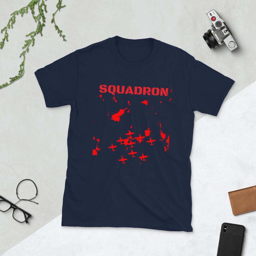 Custom Text Fighter Plane Squadron Personalized Unisex Basic Softstyle Short Sleeve T-Shirt TeeSpect