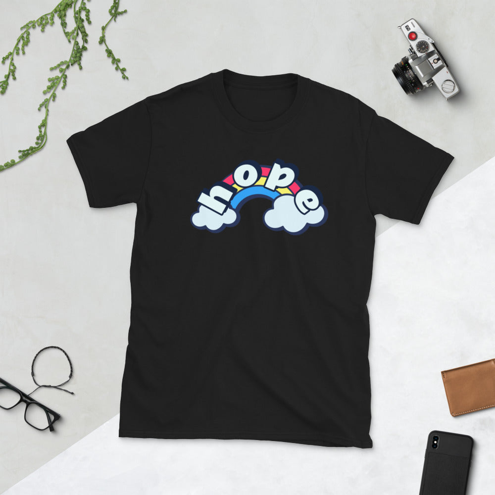 Bubblegum Hope Rainbow Clouds Unisex Soft Cotton Softstyle Short-Sleeve T-Shirt TeeSpect