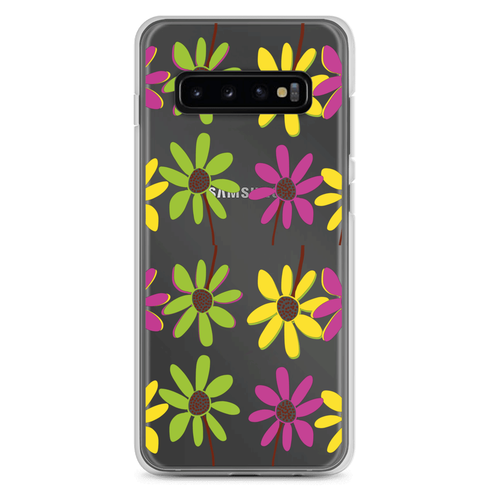 Samsung Colourful Hand Drawn Flower Petals Clear Case TeeSpect