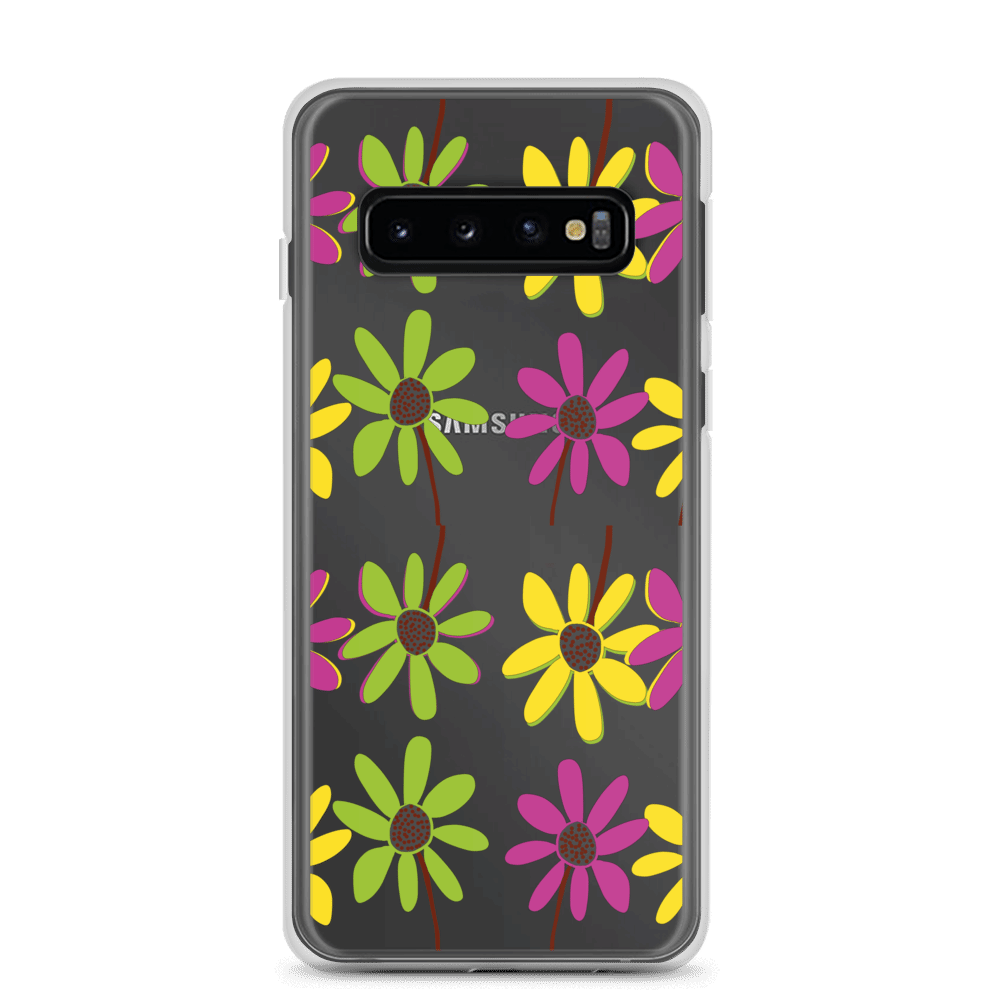 Samsung Colourful Hand Drawn Flower Petals Clear Case TeeSpect