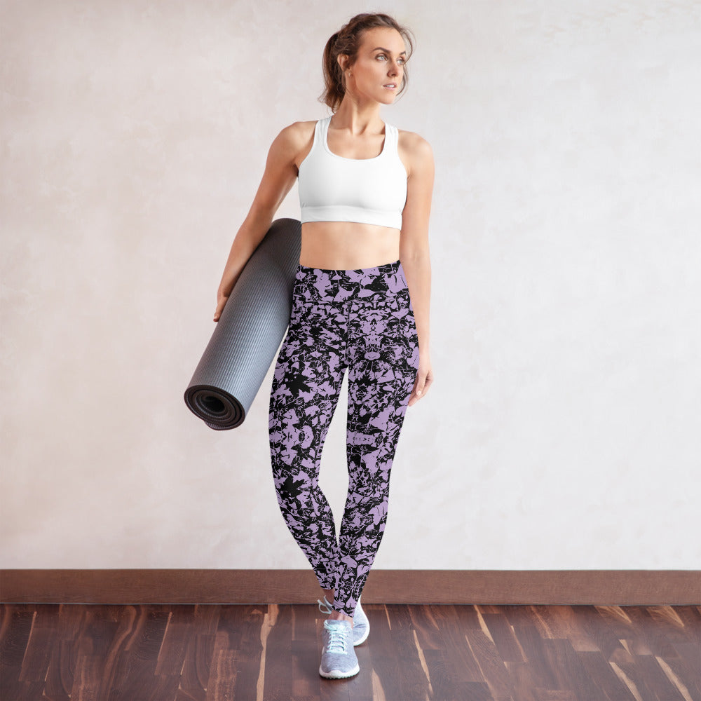 Mid Autumn Leaf Parade Multi Colors Super Soft, Stretchy, Comfortable Yoga Leggings With Pockets TeeSpect