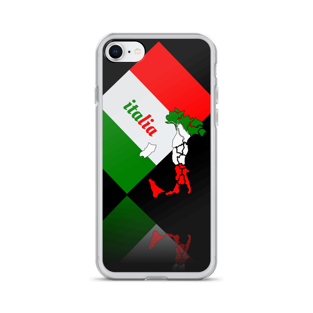 Elegant Italia - Italy Flag And Map iPhone Black Case TeeSpect