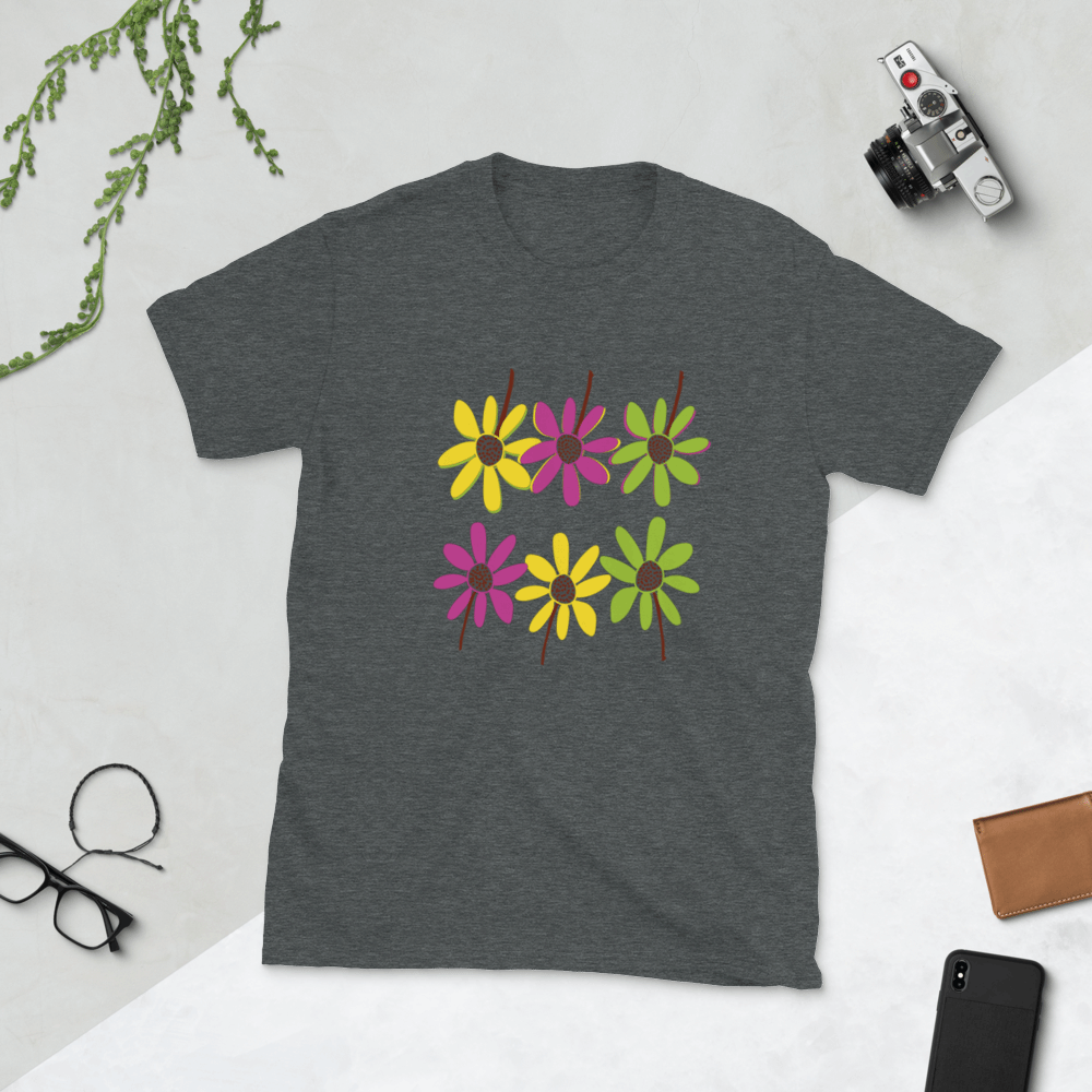 Colourful Hand Drawn Flower Petals Basic Soft-style Short-Sleeve T-Shirt TeeSpect