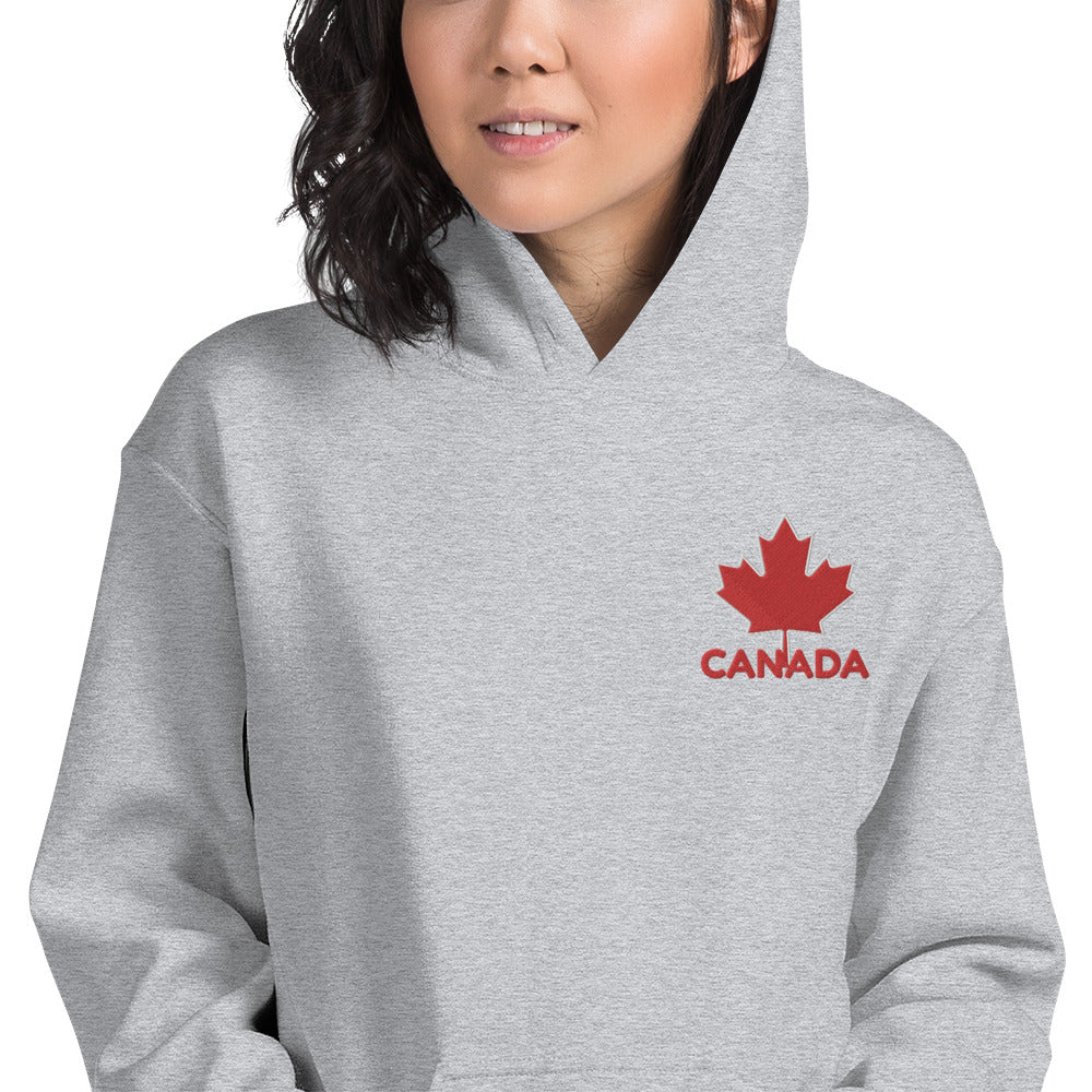 Embroidered CANADA And Maple Leaf Soft, Smooth, And Stylish Heavy Blend Unisex Hoodie TeeSpect