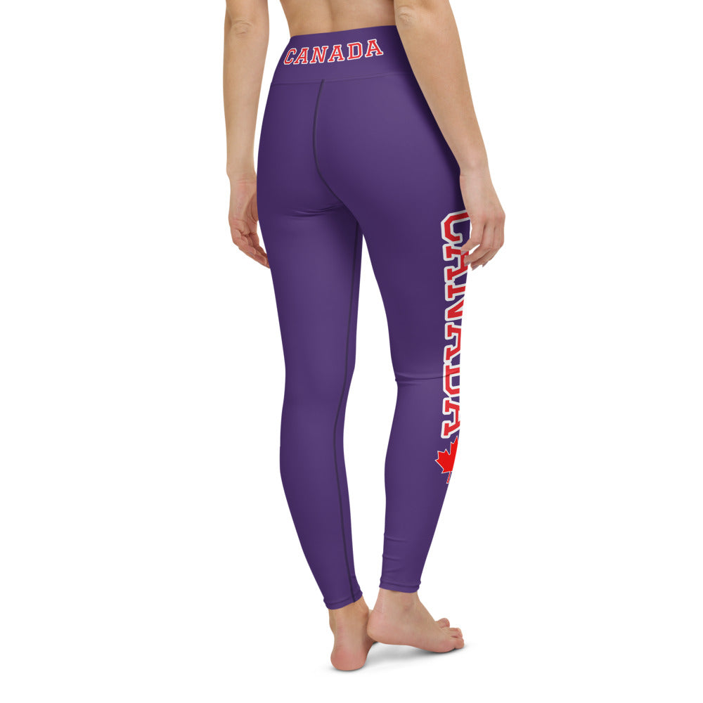 Bold Canada And Maple Leaf Super Soft, Stretchy, Comfortable All Over Print Yoga Leggings With Pockets TeeSpect