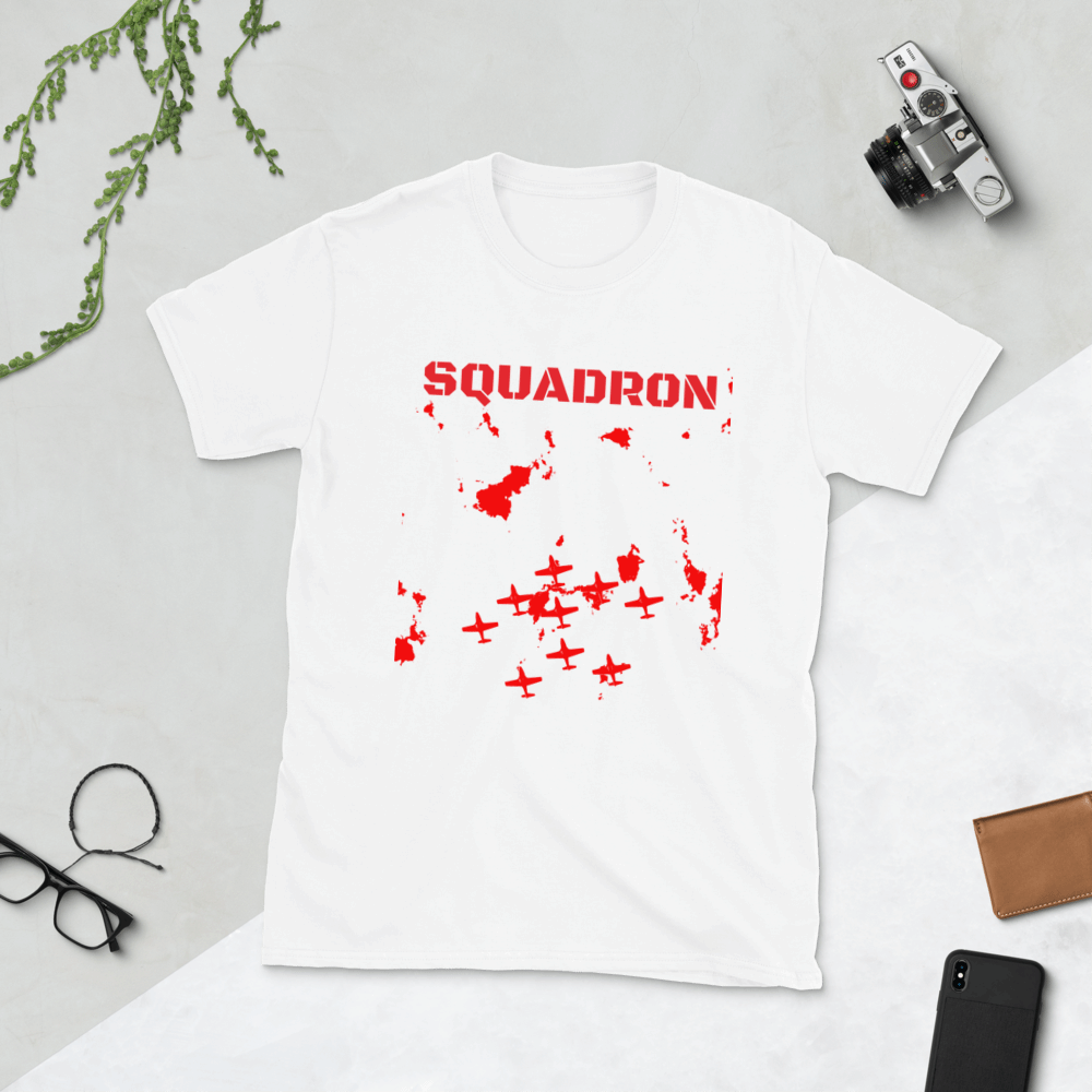 Custom Text Fighter Plane Squadron Personalized Unisex Basic Softstyle Short Sleeve T-Shirt TeeSpect