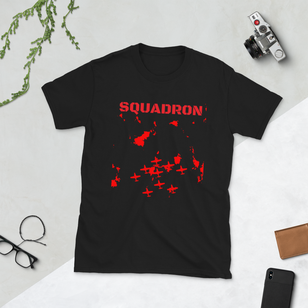 Custom Text Fighter Plane Squadron Personalized Unisex Basic Softstyle Short Sleeve T-Shirt TeeSpect