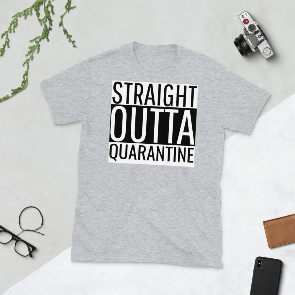Straight Outta Quarantine Unisex, Soft Cotton, Softstyle Short-Sleeve T-Shirt TeeSpect