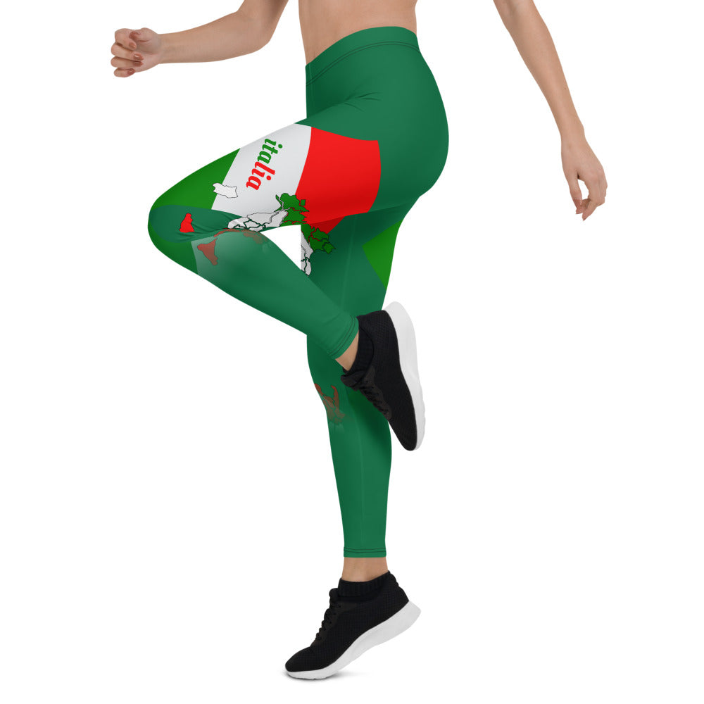 Elegant Italia - Italy Flag And Map Stylish, Durable, Women's Leggings TeeSpect