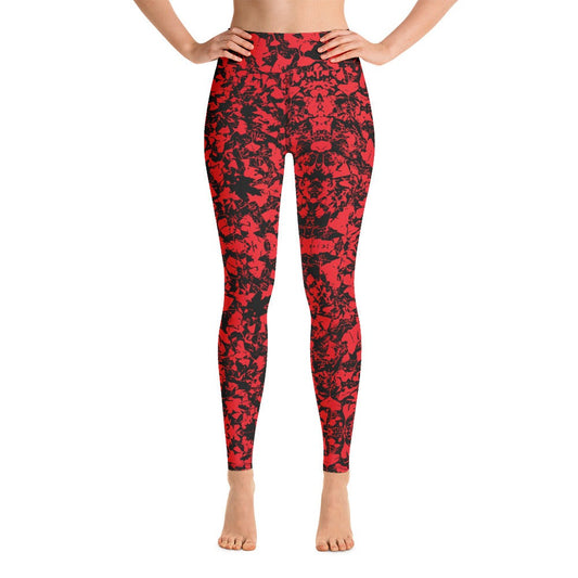 Mid Autumn Leaf Parade Multi Colors Super Soft, Stretchy, Comfortable Yoga Leggings With Pockets TeeSpect